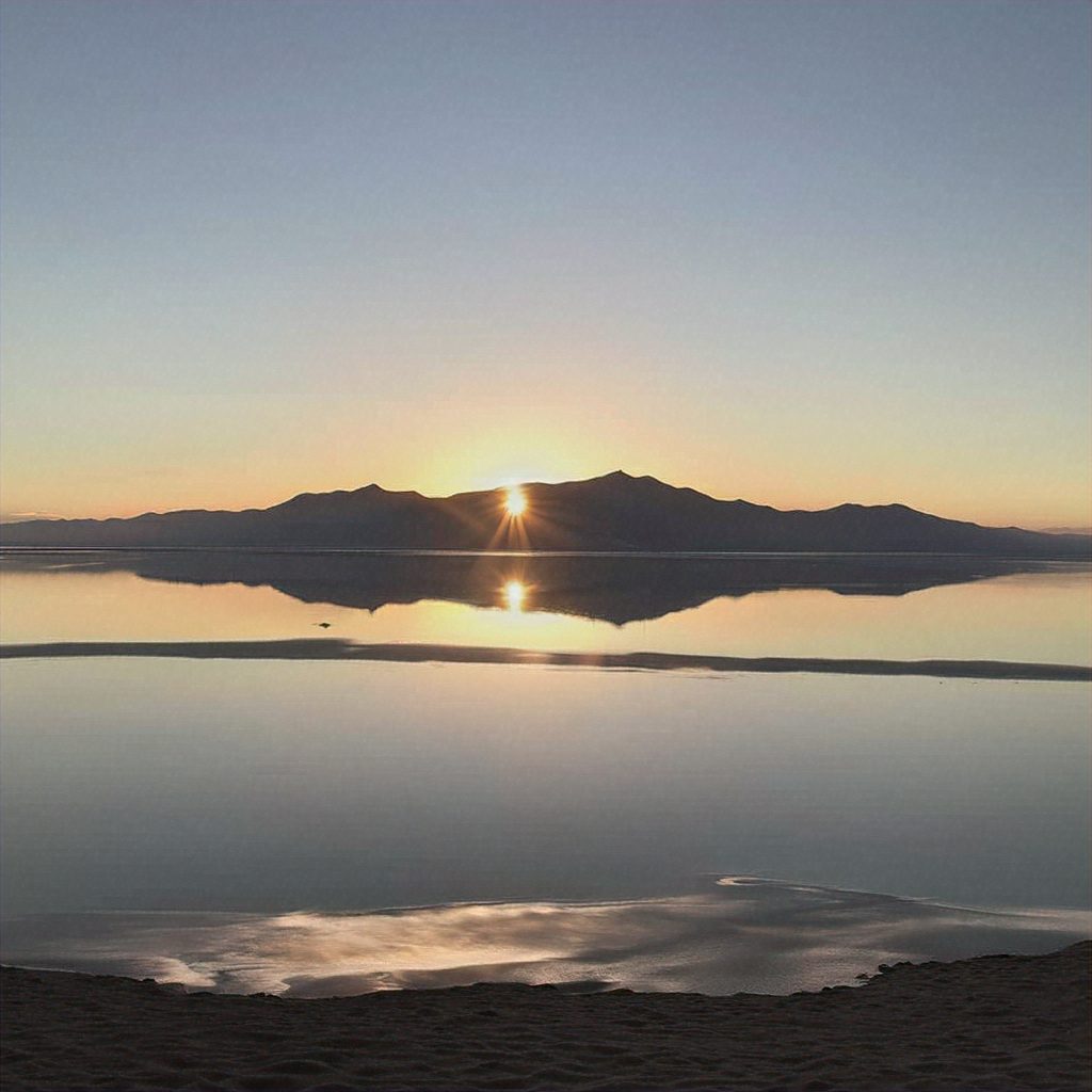 sunset over the Great Salt Lake.