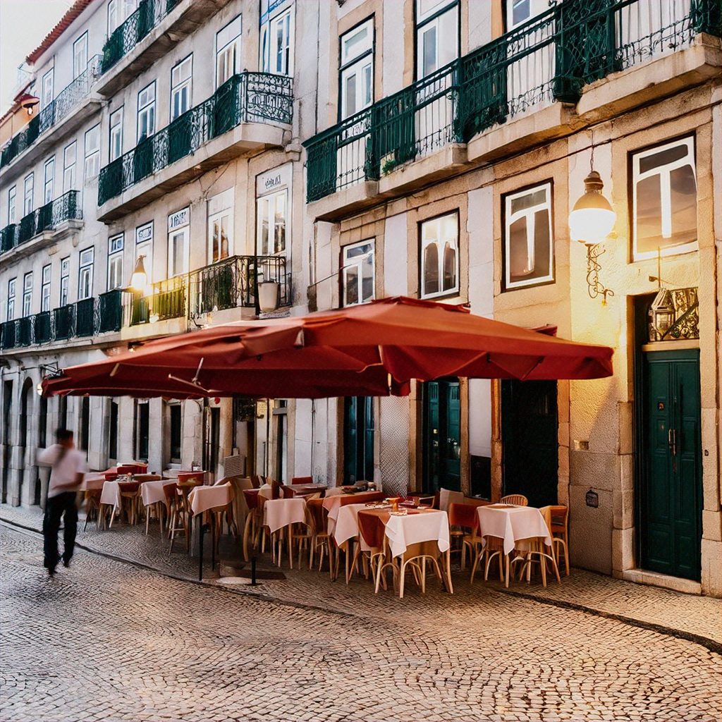 street food restaurants in Lisbon, Portugal.