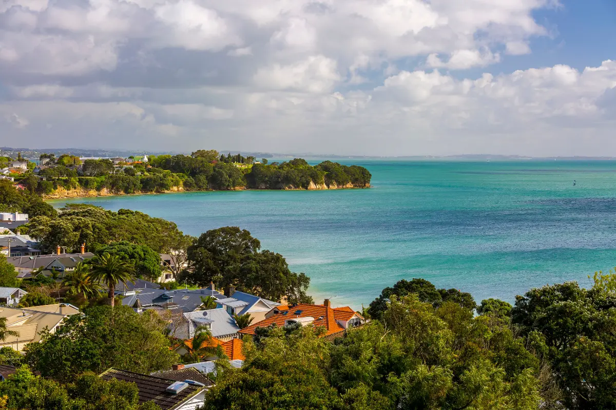 Scenic view of the beautiful Devonport, a coastal suburb in Auckland, New Zealand